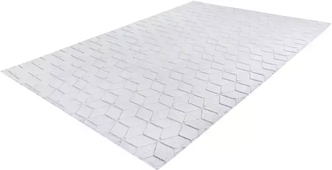 Ковер Calo-Deluxe "Жардан-1000", прямоугольный, особенно мягкий благодаря микрофибре, для гостиной 80х150 см, серо-синий/белый