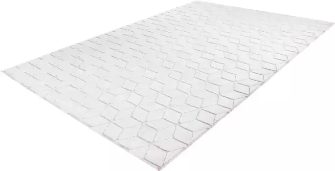 Ковер Calo-Deluxe "Жардан-1000", прямоугольный, особенно мягкий благодаря микрофибре, для гостиной 80х150 см, розовый/белый