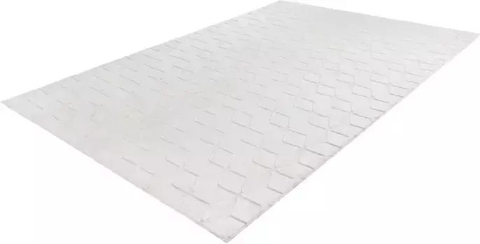 Ковер Calo-Deluxe "Жардан-1000", прямоугольный, особенно мягкий благодаря микрофибре, для гостиной 120х160 см, кремовый/белый