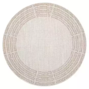 Ковер Carpet City "CLASICO 9068", круглый, короткий ворс, стиль бохо, гостиная 160 см, бежевый