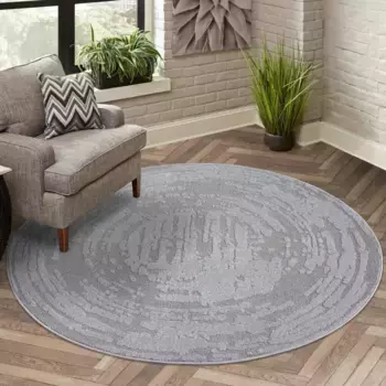 Ковер Carpet City "FLAIR171", круглый, ковер с коротким ворсом, скандинавский стиль 160 см, серый
