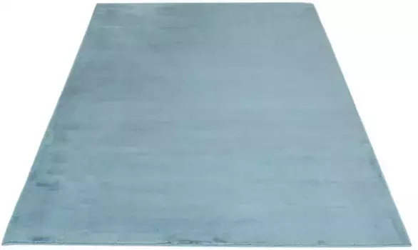 Ковер Carpet City мохнатый "TOPIA 400", прямоугольный, ковер из искусственного меха с имитацией меха кролика, гостиная, спальня 120х170 см, синий