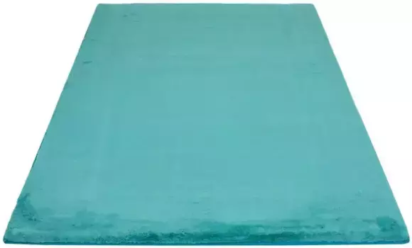 Ковер Carpet City мохнатый "TOPIA 400", прямоугольный, ковер из искусственного меха с имитацией меха кролика, гостиная, спальня 160х230 см, цвет petrol