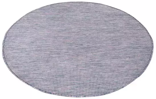 Ковер Carpet City "Palm", круглый, атмосферостойкий и устойчивый к УФ-излучению, для балкона, террасы, кухни, гладкий тканый 200 см, синий/розовый