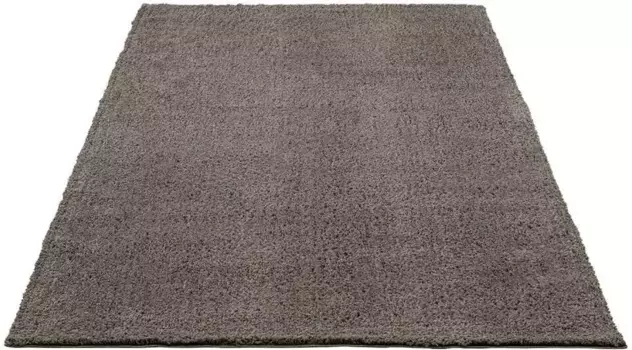 Ковер Carpet City с высоким ворсом "Plainy", прямоугольный, мохнатый ковер из полиэстера, особенно мягкий, однотонный 150х150 см, серо-коричневый