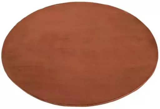 Ковер Carpet City с высоким ворсом "TOPIA400", круглый, особенно мягкий и уютный благодаря полиэстеру, однотонные цвета 160 см, цвет terra