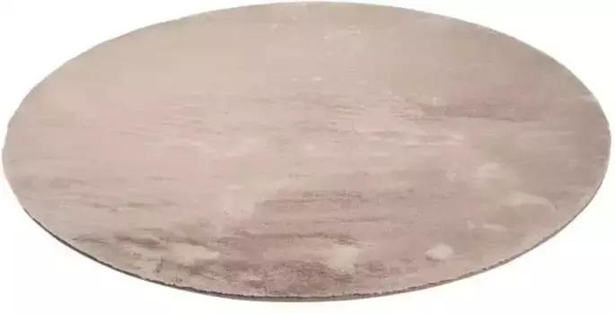 Ковер Carpet City с высоким ворсом "TOPIA400", круглый, особенно мягкий и уютный благодаря полиэстеру, однотонные цвета 120 см, серо-коричневый