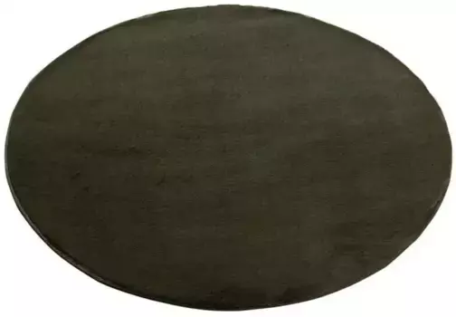 Ковер Carpet City с высоким ворсом "TOPIA400", круглый, особенно мягкий и уютный благодаря полиэстеру, однотонные цвета 160 см, цвет basil