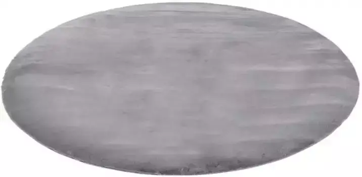 Ковер Carpet City с высоким ворсом "TOPIA400", круглый, особенно мягкий и уютный благодаря полиэстеру, однотонные цвета 160 см, серый