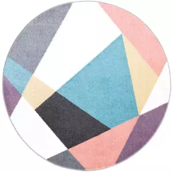Ковер Carpet City «YOUNG915», круглый, высота 11 мм, красочный детский ковер с гео-рисунком, цвет bunt