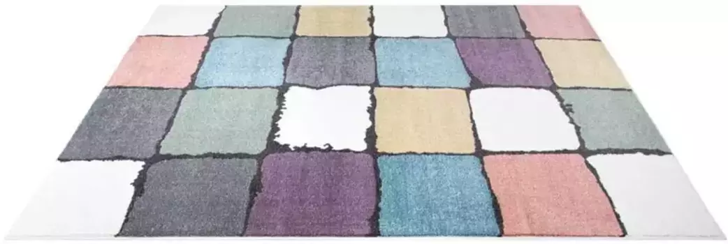 Ковер Carpet City "YOUNG919", прямоугольный, красочный детский ковер с клетчатым узором 160х230 см, цвет bunt