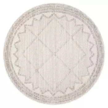 Ковер City "CLASICO 8931", круглый, короткий ворс, узор высокий-низкий/ромбовидный 3D-эффект, гостиная Carpet City 120 см, бежевый