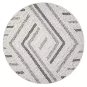 Ковер City "LINDO 7590", круглый, короткий ворс, высокий-низкий рисунок/3D-эффект, стиль бохо, гостиная Carpet City 160 см, цвет creme