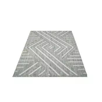 Ковер City "LINDO 7590", прямоугольный, короткий ворс, высокий-низкий рисунок/3D-эффект, бахрома, стиль бохо, гостиная Carpet City 200х290 см, зеленый