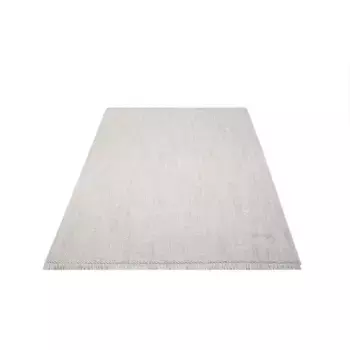 Ковер City "LINDO 8843", прямоугольный, короткий ворс, рисунок high-low/3D-эффект, бахрома, стиль бохо, гостиная Carpet City 140х200 см, цвет creme