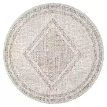 Ковер City "LINDO 8853", круглый, короткий ворс, высокий-низкий рисунок/3D-эффект, стиль бохо, гостиная Carpet City 200 см, бежевый