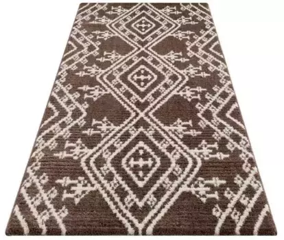Ковер City Runner "April 2291", прямоугольный, особенно мягкий благодаря микрофибре, глубокий ворс, вид в стиле бохо Carpet City 80х300 см, коричневый