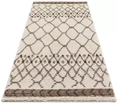 Ковер City Runner "April 2312", прямоугольный, особенно мягкий благодаря микрофибре, глубокий ворс, вид в стиле бохо Carpet City 80х300 см, цвет creme