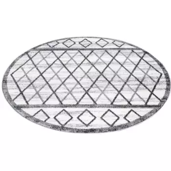 Ковер City «YOUNG964», круглый, высота 11 мм, современный молодежный ковер с гео-рисунком Carpet City, серый