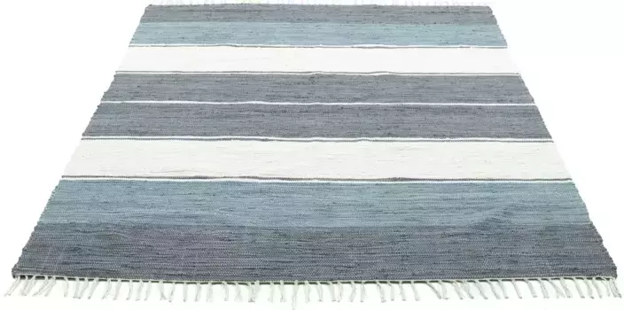 Ковер для дома "Alizee", прямоугольный, двусторонний ковер, чистый хлопок, сотканный вручную, в полоску, моющийся, современный Home affaire 60х120 см, цвет anthrazit