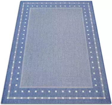 Ковер для дома "Белз", прямоугольный, плоского плетения, имитация сизаля, крапчатый, с каймой, легкий в уходе, Сканди Home affaire 60х110 см, синий