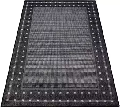 Ковер для дома "Белз", прямоугольный, плоского плетения, имитация сизаля, крапчатый, с каймой, легкий в уходе, Сканди Home affaire 240х340 см, цвет anthrazit