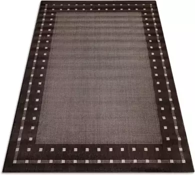 Ковер для дома "Белз", прямоугольный, плоского плетения, имитация сизаля, крапчатый, с каймой, легкий в уходе, Сканди Home affaire 60х110 см, коричневый
