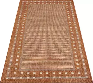 Ковер для дома "Белз", прямоугольный, плоского плетения, имитация сизаля, крапчатый, с каймой, легкий в уходе, Сканди Home affaire 60х110 см, цвет terra