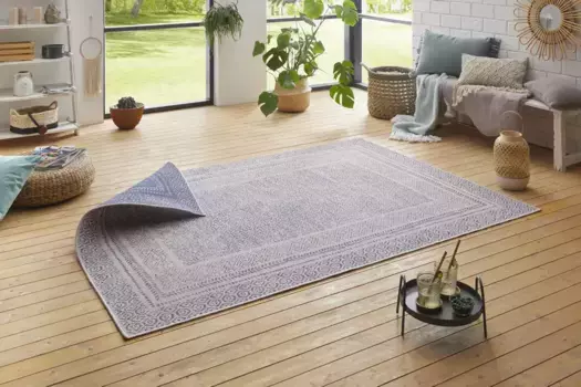 Ковер для дома "Бернар", прямоугольный, прочный, простой в уходе, двусторонний ковер плоского плетения Home affaire 120х170 см, кремовый/синий