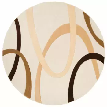 Ковер для дома "Bill", круглый, с контурным вырезом ручной работы, короткий ворс, элегантный, 3D-дизайн My home 140 см, 140 см, цвет natur