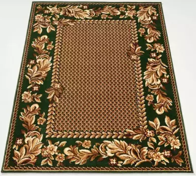 Ковер для дома "Дордонь", прямоугольный, короткий ворс, восточный стиль, узорчатый бордюр, гостиная Home affaire 120х170 см, зеленый