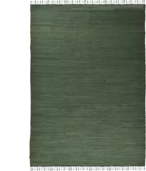 Ковер для дома "Gastines", прямоугольный, двусторонний ковер, чистый хлопок, сотканный вручную, однотонный, моющийся, современный Home affaire 120х180 см, темно-зеленый