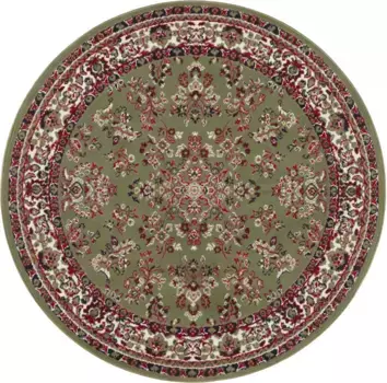 Ковер для дома "Halton", круглый, короткий ворс, восточный вид, с каймой, прочный, легко чистится, связанный Home affaire 140 см, зеленый