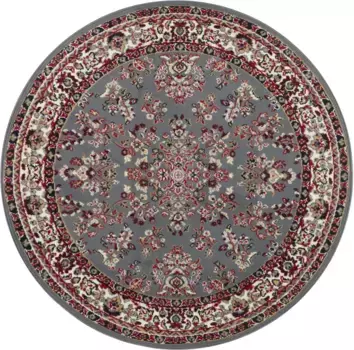 Ковер для дома "Halton", круглый, короткий ворс, восточный вид, с каймой, прочный, легко чистится, связанный Home affaire 140 см, серый