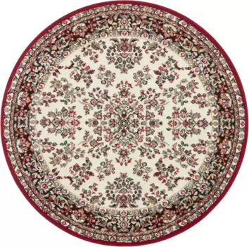 Ковер для дома "Halton", круглый, короткий ворс, восточный вид, с каймой, прочный, легко чистится, связанный Home affaire 140 см, кремовый/красный
