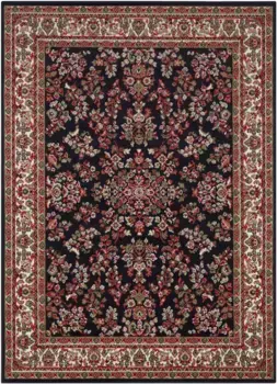 Ковер для дома "Halton", прямоугольный, короткий ворс, восточный вид, с каймой, прочный, простой в уходе, связанный Home affaire 120х160 см, цвет navy