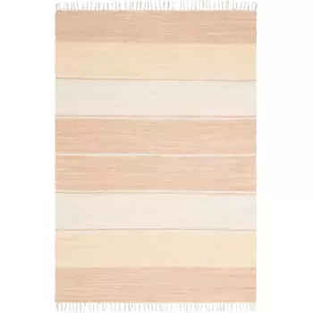 Ковер для дома «Merle», прямоугольный, высота 5 мм, плоского переплетения, в полоску, ручная работа, двусторонний, с бахромой Home Affaire, бежевый