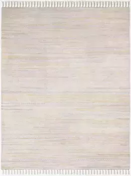 Ковер для дома "Никельберг", прямоугольный, 90% хлопок, ручная работа, с бахромой, из переработанных материалов Home affaire 140х200 см, кремовый/белый