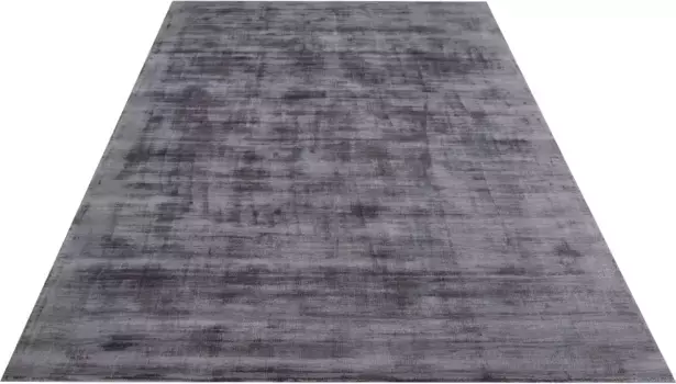 Ковер для дома "Nuria", прямоугольный, короткий ворс, имитация шелка, из 100% вискозы, однотонные цвета Home affaire 80х150 см, темно-серый