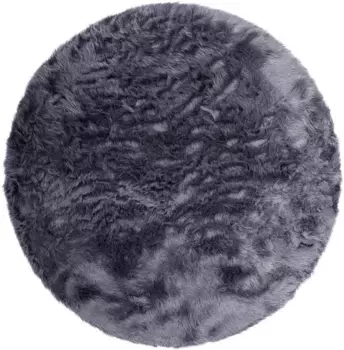 Ковер для дома с глубоким ворсом "Меховой коврик Валерия приятный", круглый, искусственный мех, мягкие коврики, гостиная, спальня, столовая Home affaire 45 см, цвет anthrazit