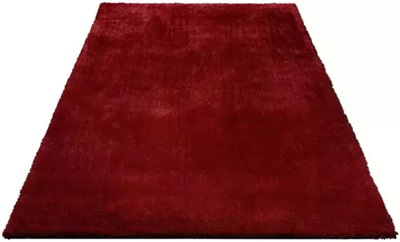 Ковер для дома с высоким ворсом "Деман", прямоугольный, однотонный, коврики из микрофибры, пушистые, гостиная, спальня Home affaire 200х200 см, красный