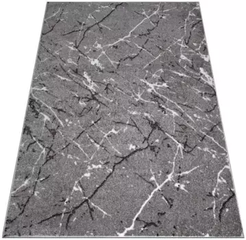 Ковер для дома "Тджара", прямоугольный, высокая-низкая структура, 3D-дизайн, современный, простой в уходе My home 60х90 см, серый