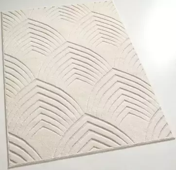 Ковер для дома "Vilaine", прямоугольный, однотонный, современный дизайн, эффект "высокий-низкий", гостиная Home affaire 120х170 см, цвет creme