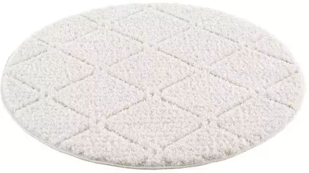 Ковер для дома ворсистый "Таммо", круглый, особенно мягкий, однотонный, ромбовидный, 3D-эффект Home affaire 160 см, цвет Creme