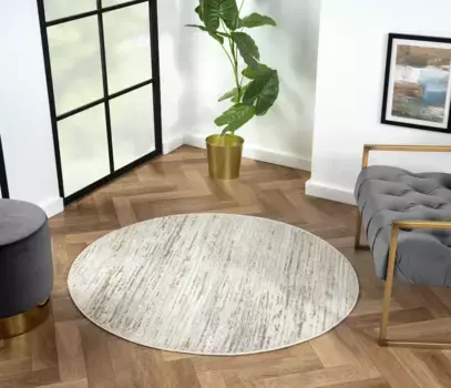 Ковер для мебели и аксессуаров Myflair "My Passion", круглый, с коротким ворсом, в стиле ретро, особенно мягкий благодаря микроволокну Myflair Mbel & Accessoires 120 см, кремовый/светло-серый