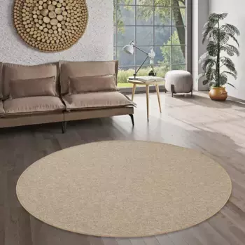 Ковер для моего дома «Fortis», круглый, высота 5 мм, однотонный, петлевой, связанный, износостойкий, для гостиной My Home, цвет nougat