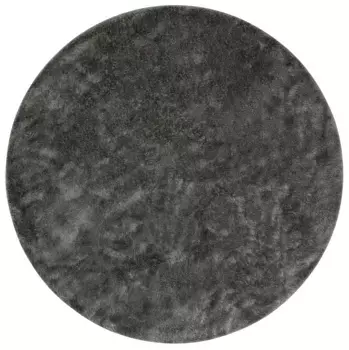 Ковер для моего дома с высоким ворсом "Micro Soft Ideal", круглый, микрофибра, очень пушистый, мягкий, простой в уходе, элегантный, однотонный My home 140 см, серый