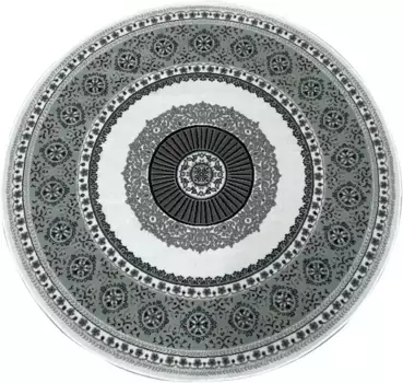 Ковер домашний "Шари", круглый, восточный декор, с бордюром, короткий ворс, мягкий, простой в уходе, элегантный Home affaire 140 см, зеленый