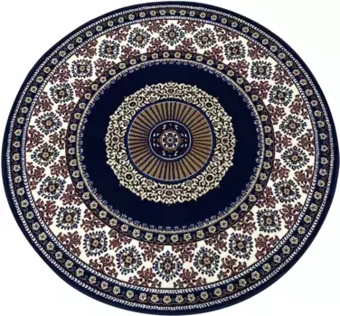 Ковер домашний "Шари", круглый, восточный декор, с бордюром, короткий ворс, мягкий, простой в уходе, элегантный Home affaire 140 см, темно-синий