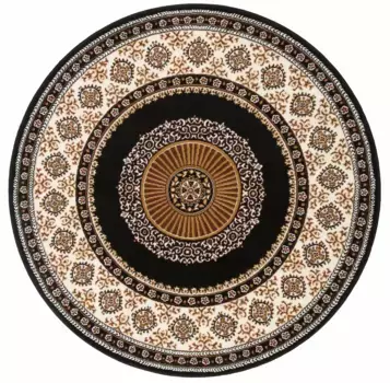 Ковер домашний "Шари", круглый, восточный декор, с бордюром, короткий ворс, мягкий, простой в уходе, элегантный Home affaire 190 см, черный